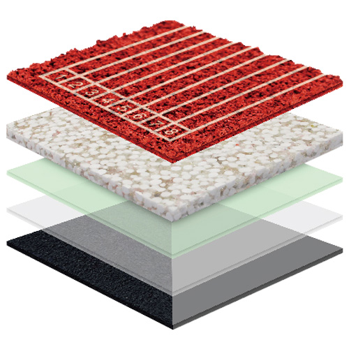 肇庆无缝预制型塑胶跑道渗水TPR喷面